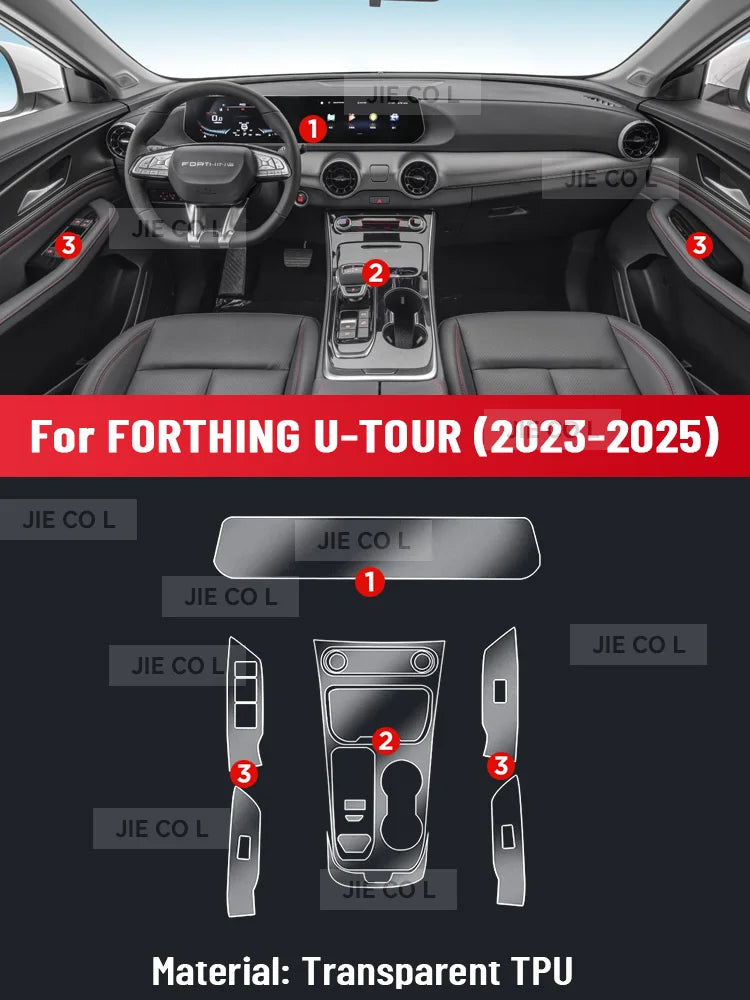 Film de Protection intérieur anti-rayures en TPU, contrôle Central automatique, Navigation pour Forthing U-TOUR 2023 – 2025, accessoires