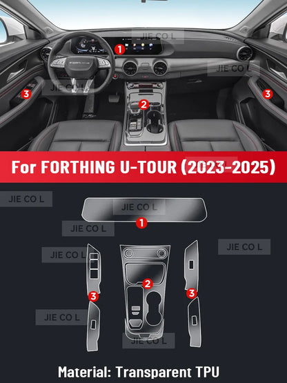 Film de Protection intérieur anti-rayures en TPU, contrôle Central automatique, Navigation pour Forthing U-TOUR 2023 – 2025, accessoires