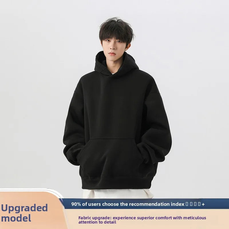 Sweat-shirt à capuche Boxy Bla ort pour homme, automne-hiver, en coton et polyester résistant, décontracté et confortable
