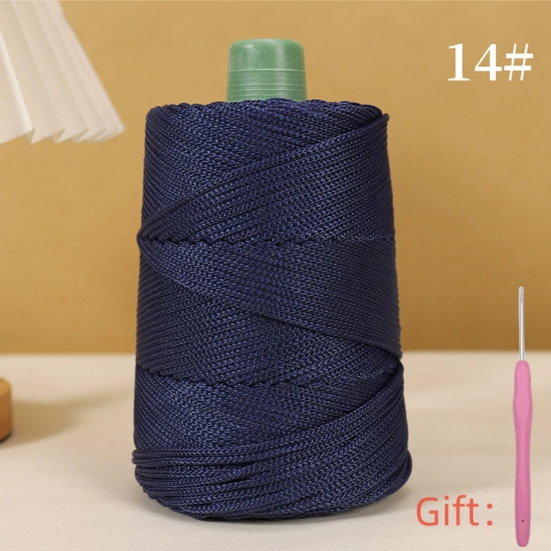 Corde légère au crochet, 250g, 3mm, fil creux cool au crochet, chapeau de soleil d'été, tricot à la main, fils épais, sac, coussin de chapeau