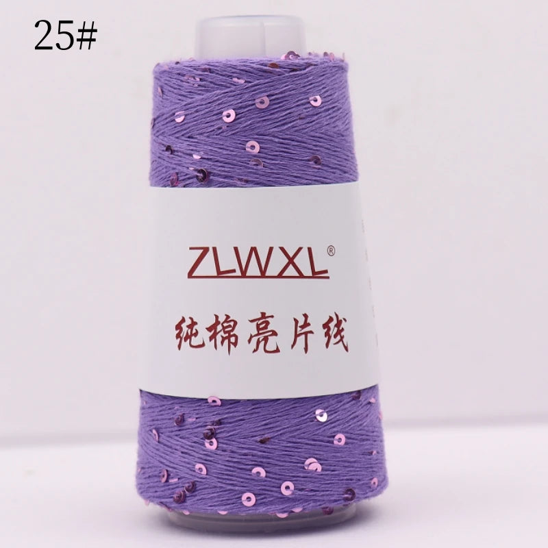   Блэк – fil de coton à paillettes, 100g, 800M, 3mm, décoration tricotée, crochet à la main, tricot jaune