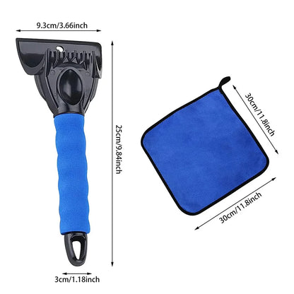 Grattoirs à glace pour pare-brise de voiture, grattoir à neige avec serviette, véhicule, outils d'élimination du gel de neige, Mini brosse à glace, pelle, utilisation en hiver