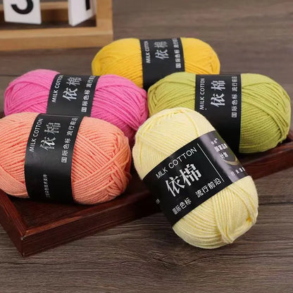Nouveau 5 pièces 250g lait coton tricot laine fil couture teint Lanas pour Crochet artisanat pull chapeau poupées couture tricot outils