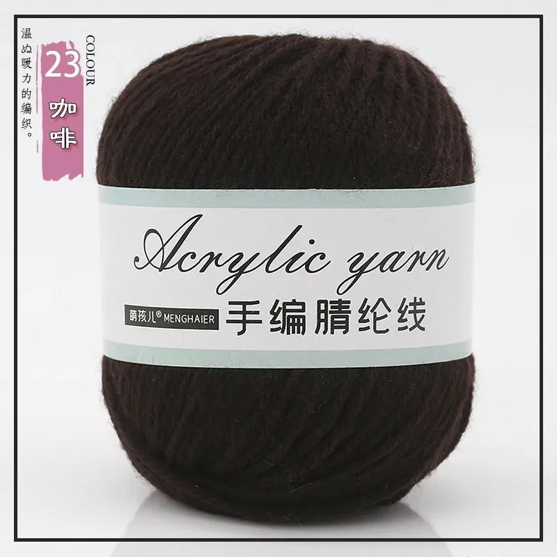 Fil tricoté en acrylique mélangé à 4 brins, avec crochet pour pull, chaussures, pantoufles, écharpe, démarreur tissé à la main pour débutants