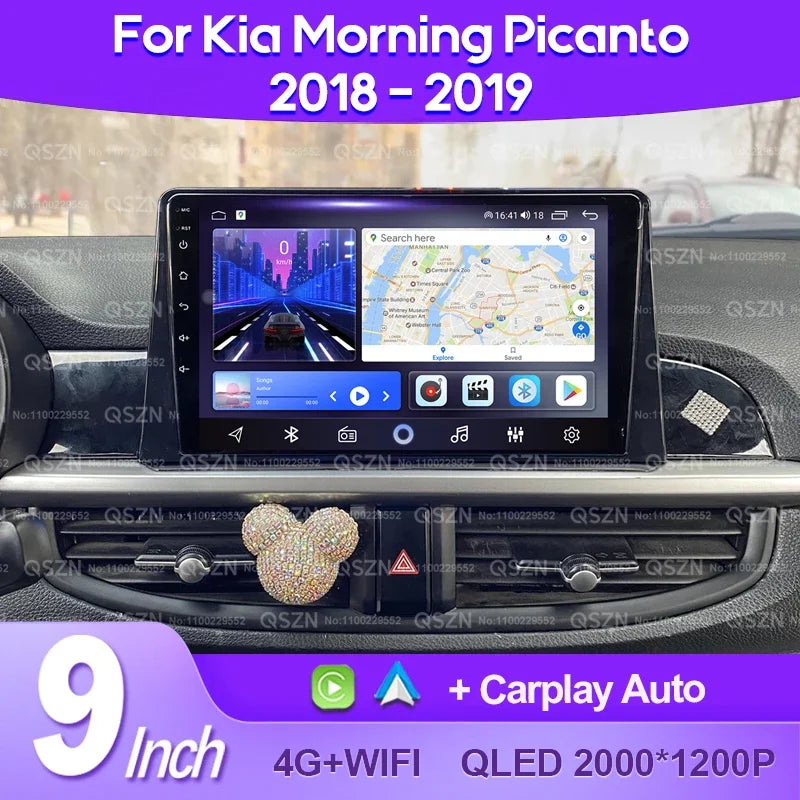 QSZN pour KIA Picanto Morning 3 JA 2018 - 2019 Android 13 autoradio lecteur vidéo multimédia CarPlay Auto 4G GPS Navigation stéréo