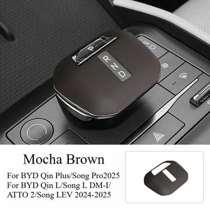 Couvercle d'engrenage en cuir pour voiture BYD Song L/Qin Plus/ATTO 2, couvercle de poignée d'engrenage, levier de commande Central, accessoires de protection