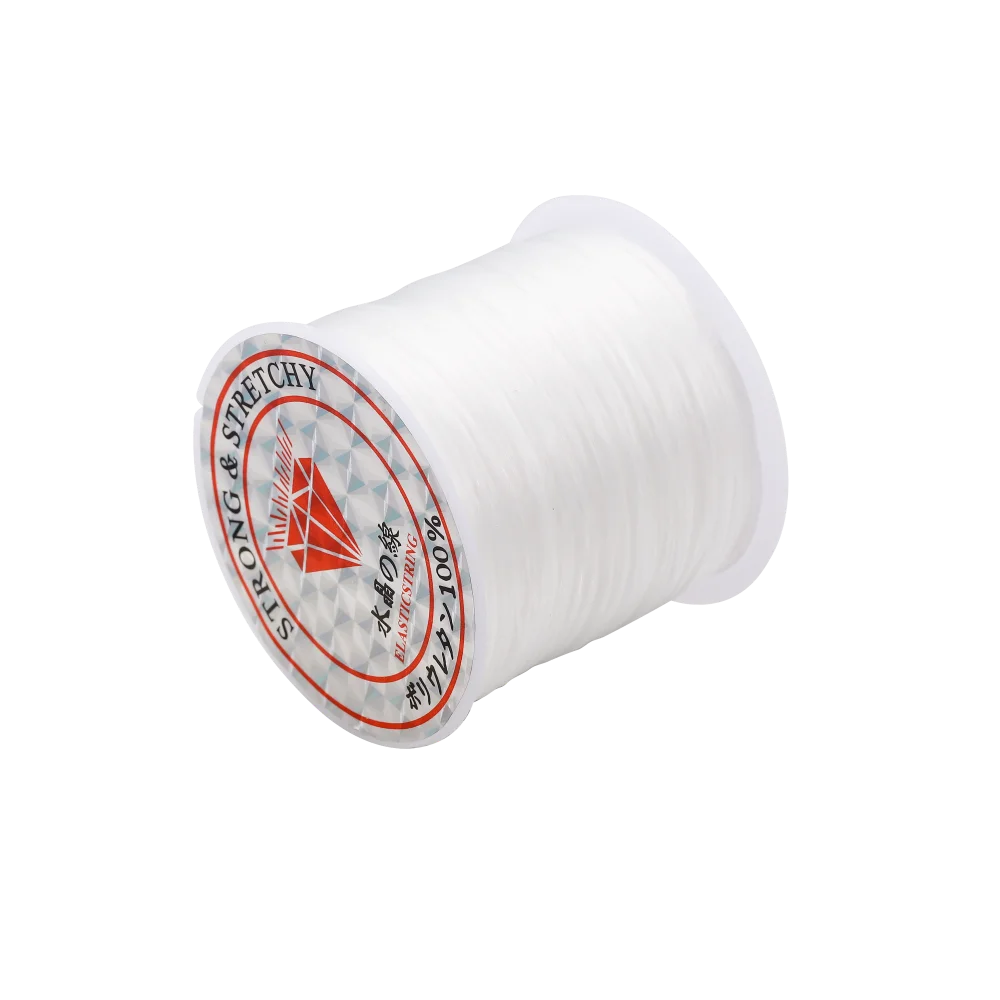 Fil élastique rond en cristal, 10 mètres, 0.7mm, cordon extensible en caoutchouc et Nylon pour la fabrication de bijoux, Bracelet de perles