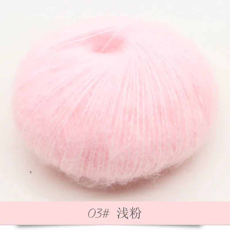 Fil Mohair tricoté à la main, 25g, 1 pièce, ligne de laine chaude au Crochet, pull shwal, écharpe