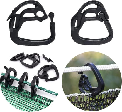 Clips de fixation multifonctionnels pour toile d'ombrage de jardin, portables    Serre-câbles réglables pour fixation de filet pare-soleil de camping extérieur