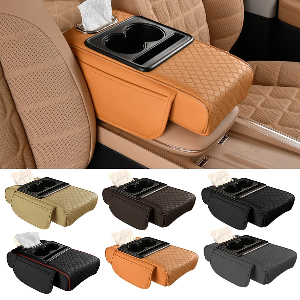 Coussin d'extension multifonctionnel pour accoudoir de voiture, coussin de console centrale épaissi de 7,5 cm, support de coude, organisateur de voiture