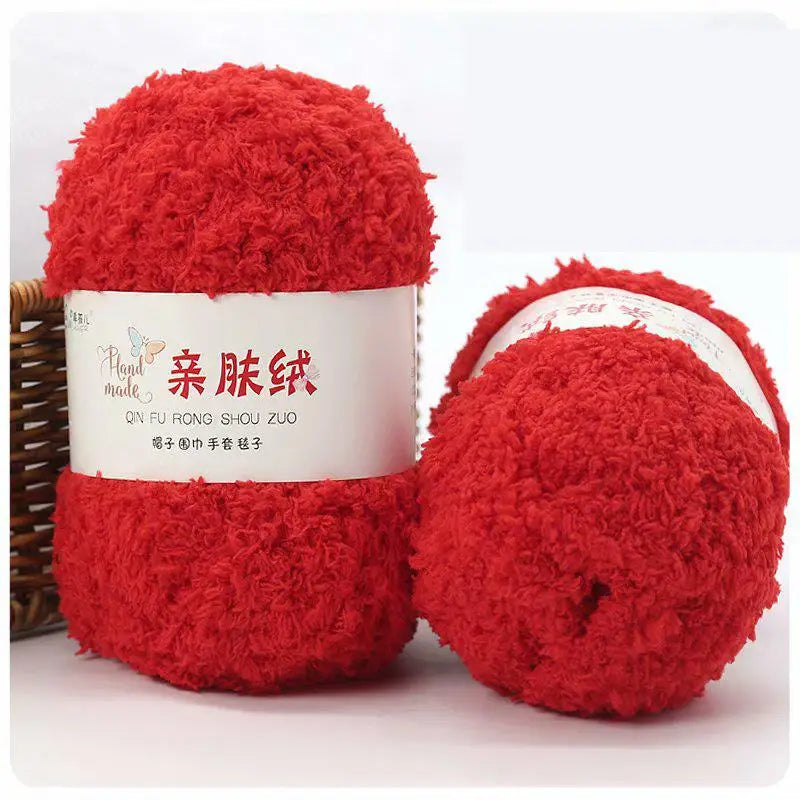 Fil Chenille doux et fin en velours de corail, 50g/paquet, fils de serviette pour tricoter, fil au Crochet, tricot à la main, poupées de bricolage