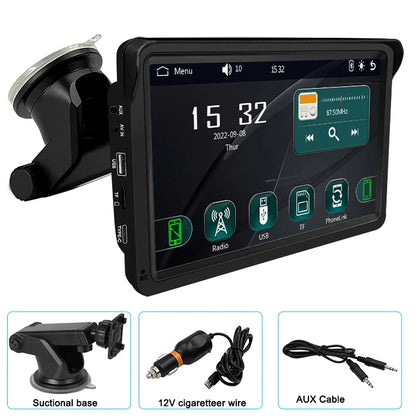 Lecteur DVD de voiture à écran tactile de 7 pouces, système de navigation de voiture, autoradio MP5, stéréo, écran IPS, Bluetooth, lien miroir, type-c universel