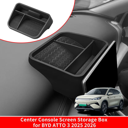 Plateau de rangement pour tableau de bord de voiture BYD ATTO3 ATTO 3 YUAN PLUS 2025 2026, écran d'affichage, boîte de rangement arrière, organisateur de plateau, accessoires