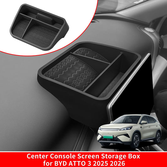 Plateau de rangement pour tableau de bord de voiture BYD ATTO3 ATTO 3 YUAN PLUS 2025 2026, écran d'affichage, boîte de rangement arrière, organisateur de plateau, accessoires