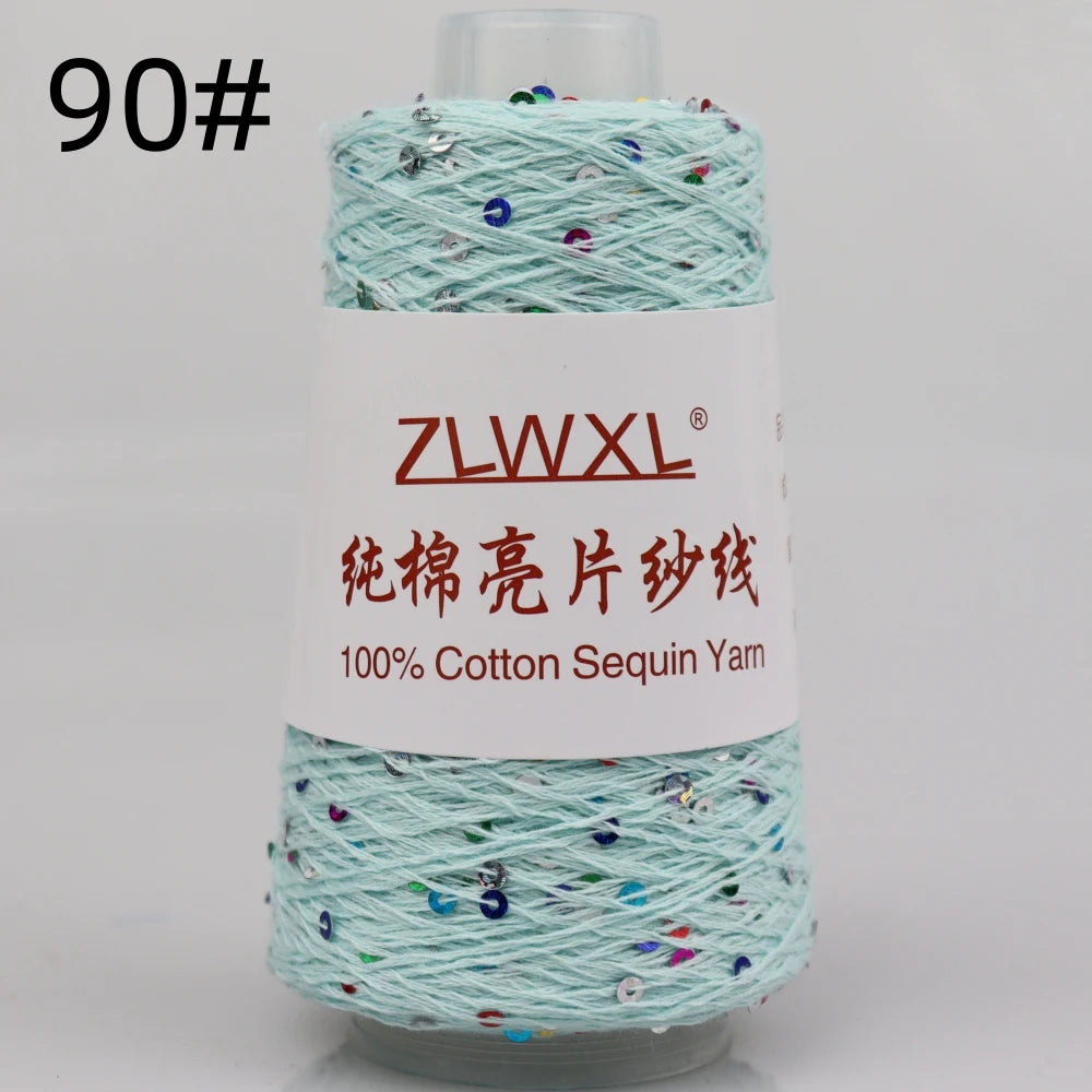   Блэк – fil de coton à paillettes, 100g, 800M, 3mm, décoration tricotée, crochet à la main, tricot jaune
