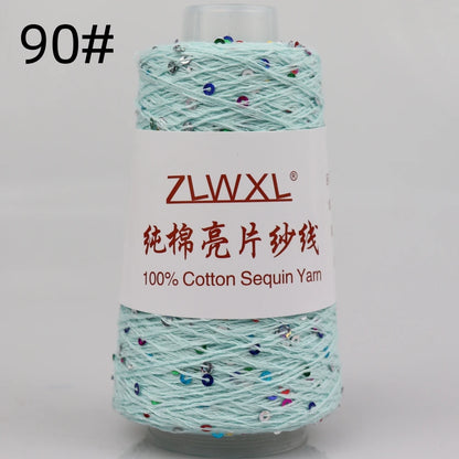   Блэк – fil de coton à paillettes, 100g, 800M, 3mm, décoration tricotée, crochet à la main, tricot jaune