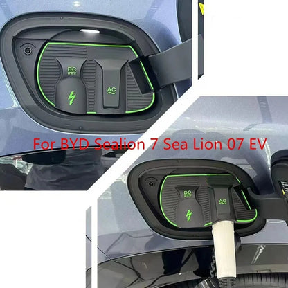 JC Port de chargement de voiture couvercle étanche et couvercle de protection anti-poussière Modification d'apparence adapté BYD Sealion 7 Sea Lion 07