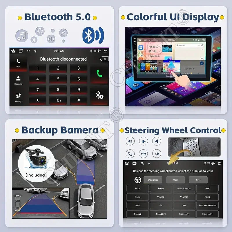 7/9/10 pouces universel Android 13 Autoradio 64G Autoradio android 2 Din autoradio GPS BT Central multimédia systèmes de voiture intelligente