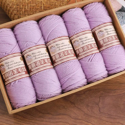Fil de laine mérinos épais au Crochet à la main, 500 g/ensemble, pour chapeaux, manteaux, pulls, fil de laine mérinos doux pour la peau, gonflé, doux et chaud
