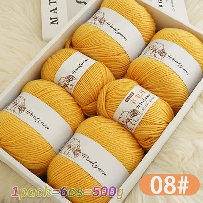 Fil de laine moyen de couleur Pure, 500g, à la mode, Simple, chaud, fait à la main, adapté aux écharpes à tricoter, pulls, gants, chapeaux