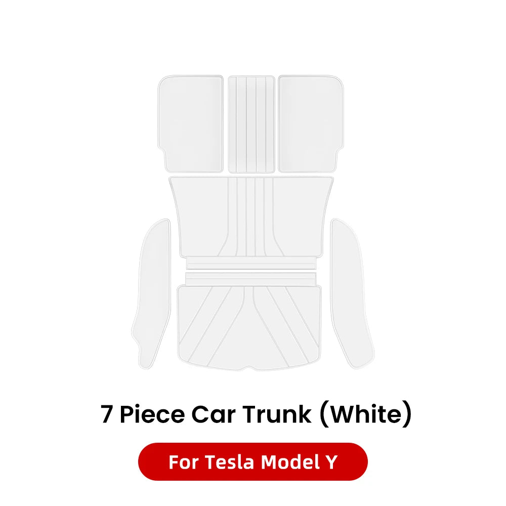 YZ Pour Tesla Modèle Y Juniper 2021-2025 Tapis en cuir entièrement entourés Tapis imperméables non glissants Tapis sur mesure