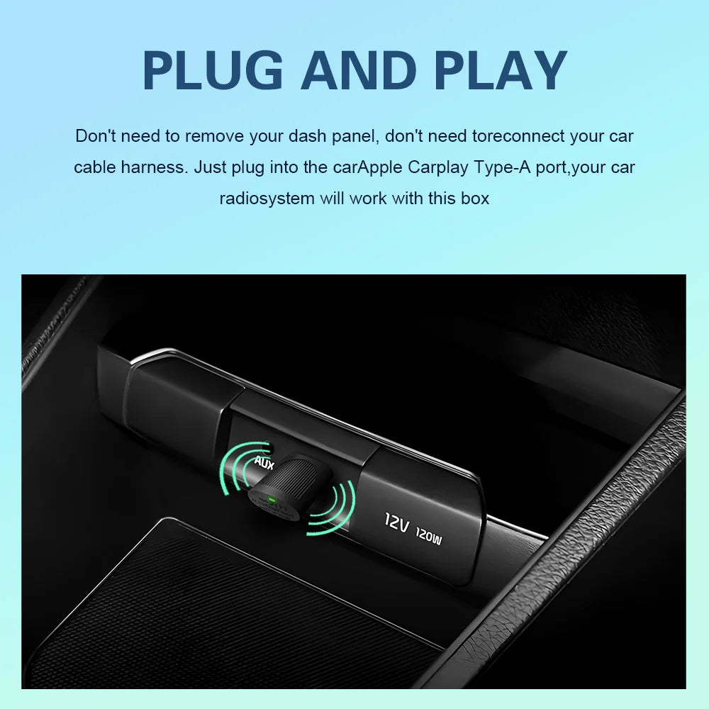 Adaptateur CarPlay Android Auto sans fil BYLITU Mini U8 convertit CarPlay filaire en sans fil Compatible avec la plupart des voitures Plug & Play