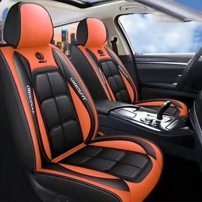 Housse de siège tout compris, coussin de siège de voiture entièrement en cuir, housse de siège de conducteur et de passager pour siège unique, coussin universel toutes saisons