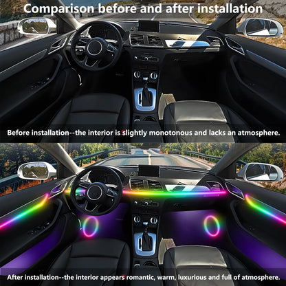 Pour Hyundai Sonata 10 intérieur 2022-2023 LED 64 couleurs lampe de lumière ambiante bande lumineuse acrylique APP contrôlé éclairage d'ambiance
