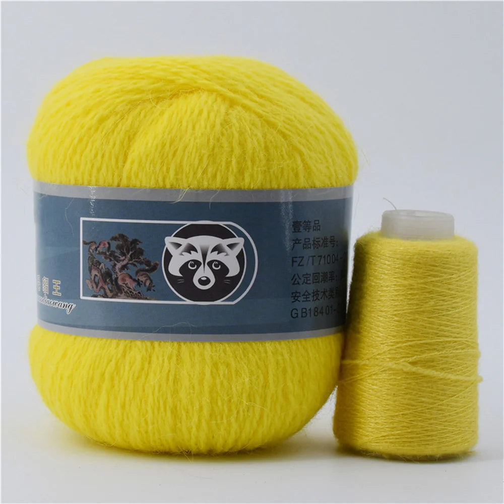 Fil de fourrure de vison pour fils pour tricoter et Crochet, fil de t-shirt en dentelle à 2 plis pour tricoter à la main, couture, 1 écheveau 340 M 50 + 20g