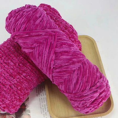 Fil de velours doux en Chenille, mélange de laine tricotée au Crochet, écharpe faite à la main, manteau, couverture et chapeau pour bébé, 95g