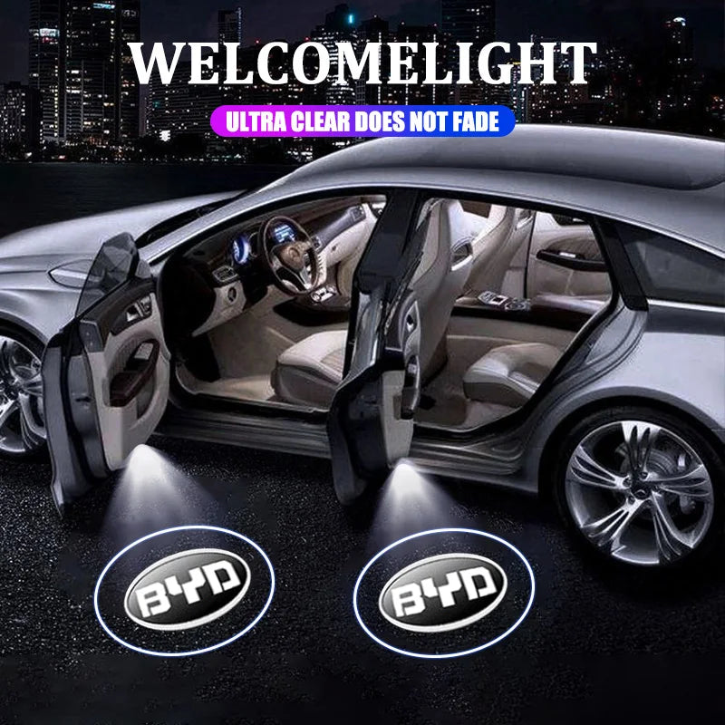 Pour BYD Atto 3 Act Tang F3 E6 Yuan Song Plus EV F0 Qin 2 pièces LED sans fil porte de voiture lampe de bienvenue projecteur lumière accessoires automobiles