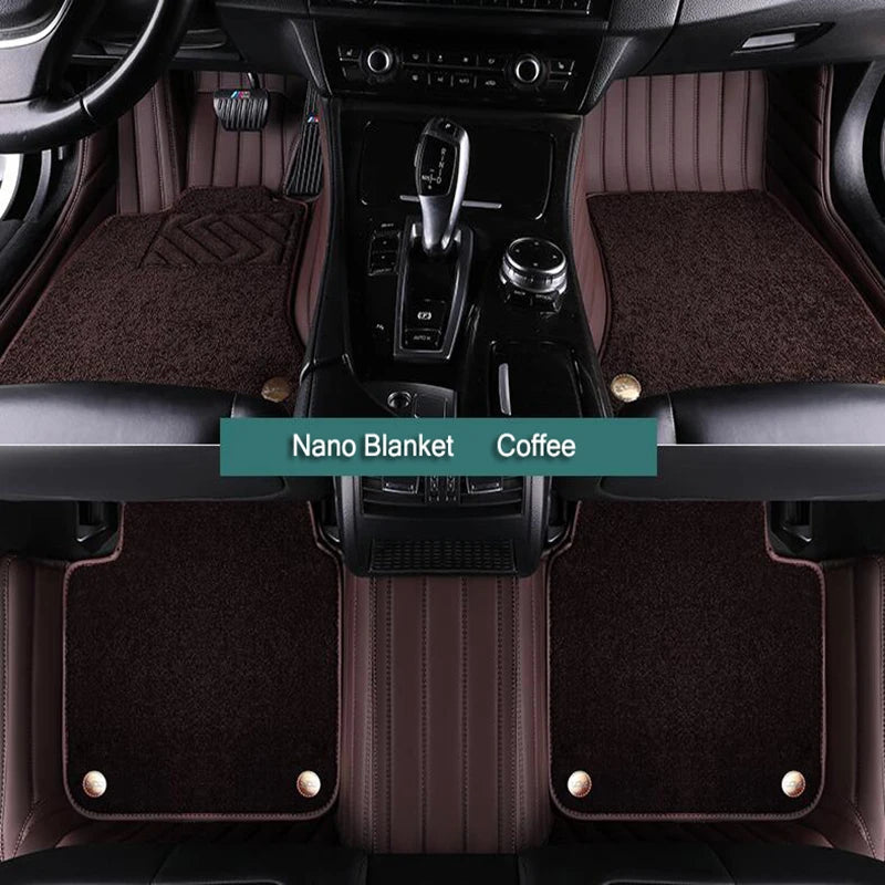 Tapis de sol de voiture personnalisés à double couche, revêtements de sol en cuir, accessoires de repose-pieds automatiques, Lynk & Co 01 02 03 05 06 09