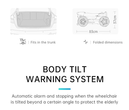Électrique tout-Terrain intelligent et pliable automatiquement, avec batterie amovible, contrôle sans fil, alimentation pour handicapés