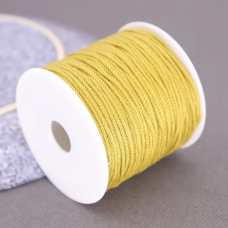 Corde de coton pour macramé, ficelle, ficelle, fil, artisanat, couture, tentures murales faites à la main, bohème, fête de mariage, décoration d'intérieur, 1.2mm, 37m