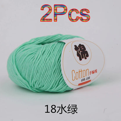 Fil à tricoter doux 100% coton, 2 pièces, fil au Crochet pour tricot, pull, couverture, gants, chapeau, écharpe, crochet, sac amigurumi, pantoufle