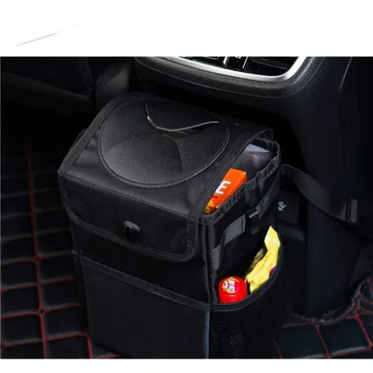 Poubelle de voiture étanche avec couvercle et poche de rangement pour voiture