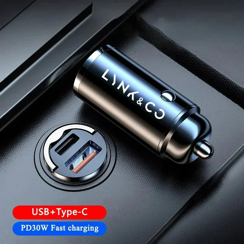 Allume-cigare de voiture, chargeur rapide, adaptateur USB PD type-c, prise de conversion pour LynkCo Lynk & Co Lynk Co 01 1 05 06 5 6 3 03, accessoires