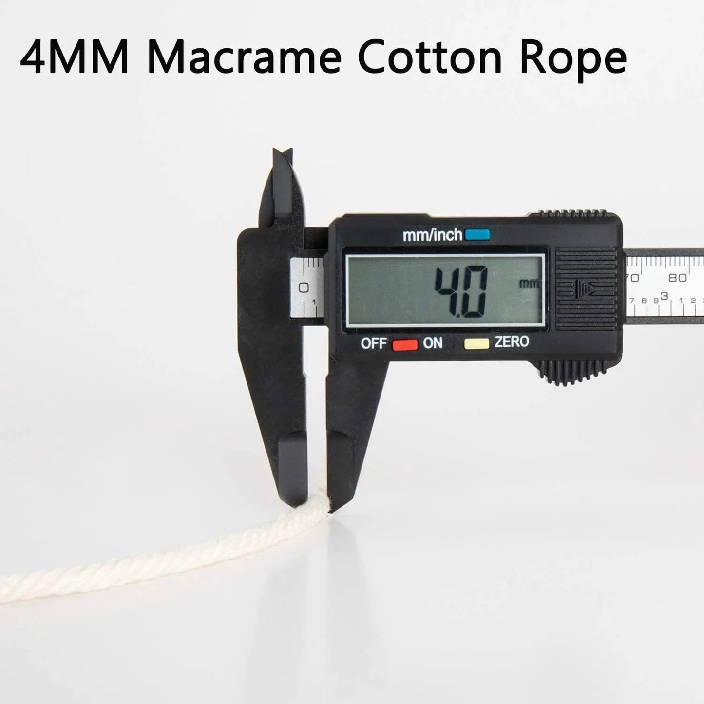 Cordon de macramé en coton 100% naturel, 4mm, cordon artisanal pour bricolage, cintres pour plantes à tricoter, décoration de noël et de mariage, Beige