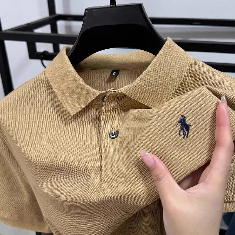 100% pur coton à la mode personnalisé hommes classique poney brodé confortable polo été nouveau décontracté à manches courtes