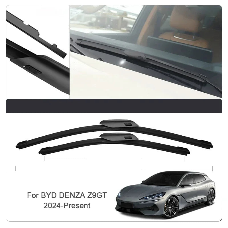 Essuie-glace de pare-brise de voiture, 2 pièces, en caoutchouc de nettoyage pour BYD DENZA D9 N7 Z9 Z9GT FCB LEOPARD 5 8 B5 B8 YANGWANG U7 U8 U9 2023 – 26