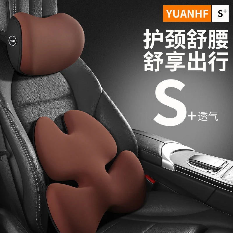 Appui-tête de voiture, oreiller de cou, oreiller de siège de voiture, coussin de taille universel en coton à mémoire de forme