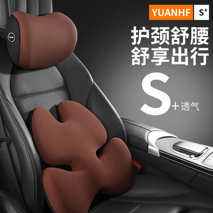 Appui-tête de voiture, oreiller de cou, oreiller de siège de voiture, coussin de taille universel en coton à mémoire de forme