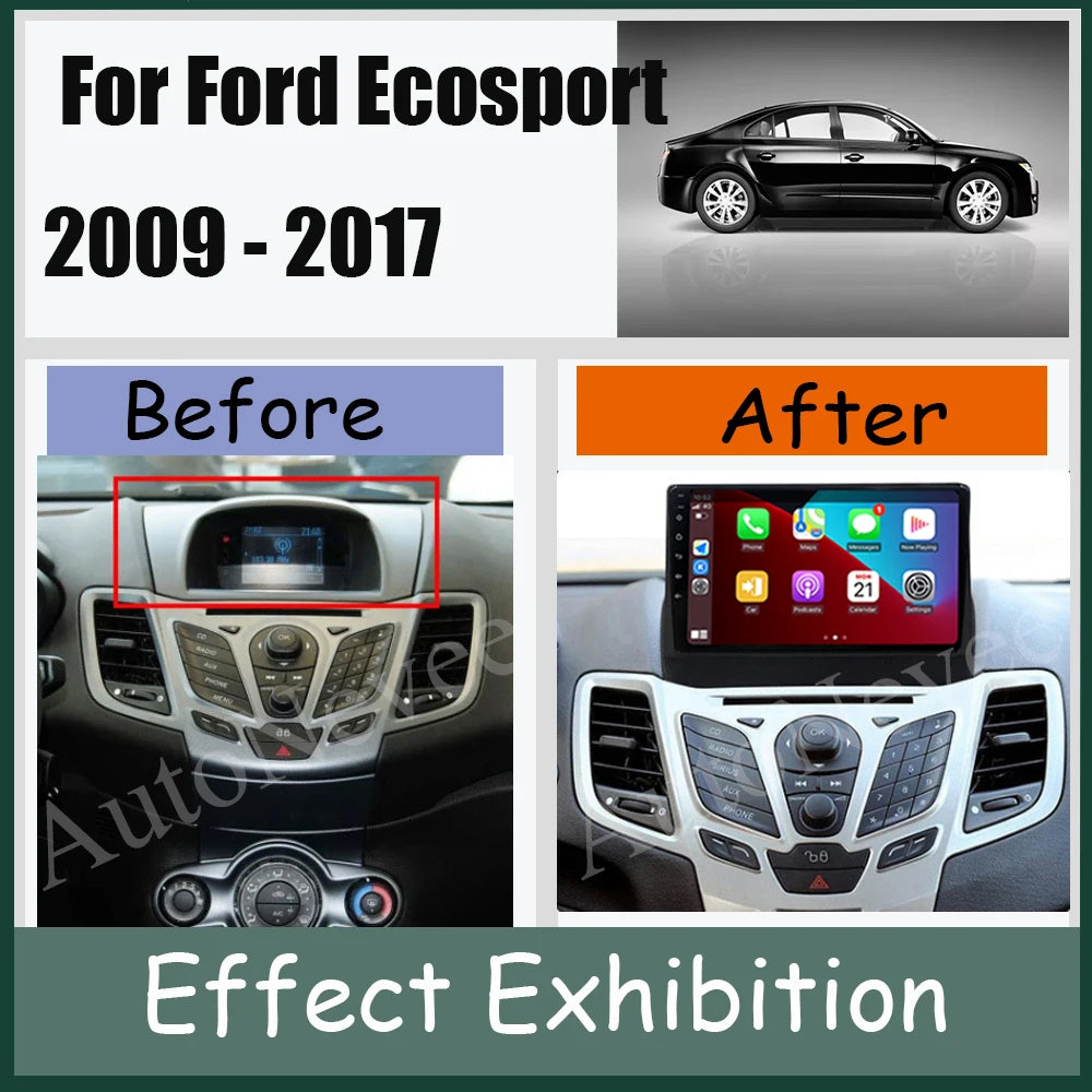 Android pour Ford Fiesta MK7 2009 - 2017 haute performance CPU tactile vidéo Bluetooth stéréo QLED écran Carplay vidéo DSP DVD