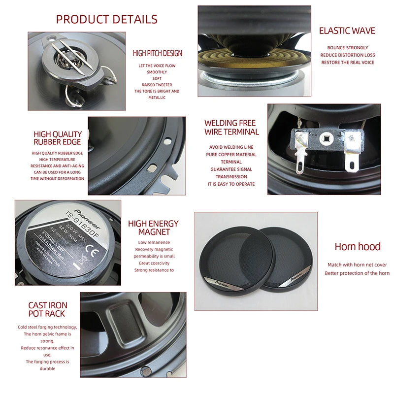 6 pouces 640w (2 * 320w) 3 voies Universal Motor coaxial car Music stéréo full Frequency Hi - Fi Speaker installation sans perte