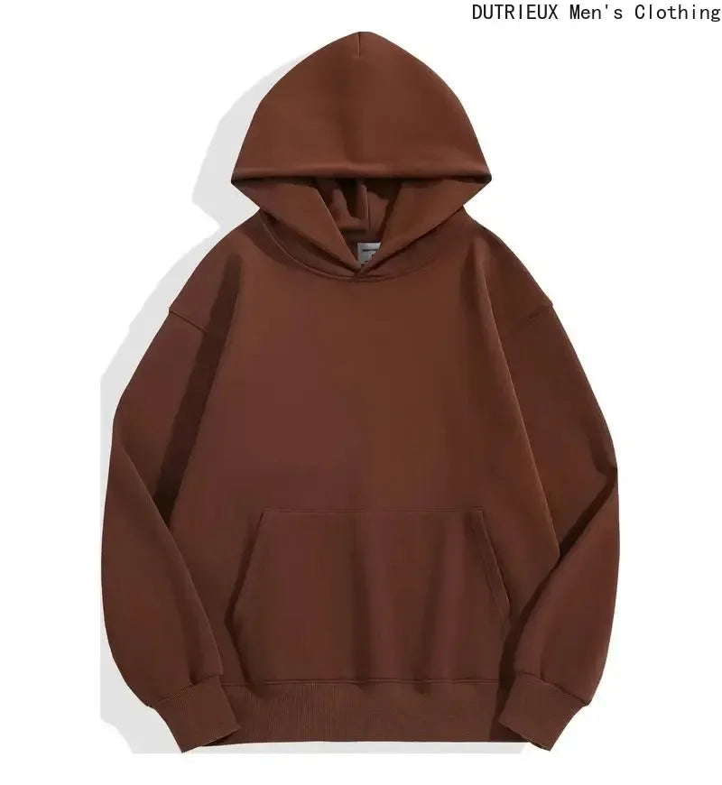 Sweat-shirt à capuche surdimensionné pour hommes et femmes, Simple et à la mode, couleur unie, haut à manches longues assorti, S-3XL