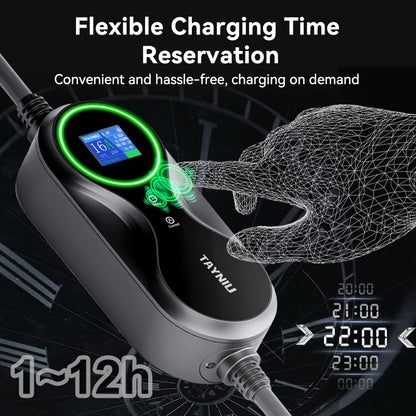 TAYNIU chargeur de véhicule électrique 16A 3.5KW 3.5M câble de charge portable de type 2 EU plug chargeur EV pour MG, ID 4, BYD et tous les EVs