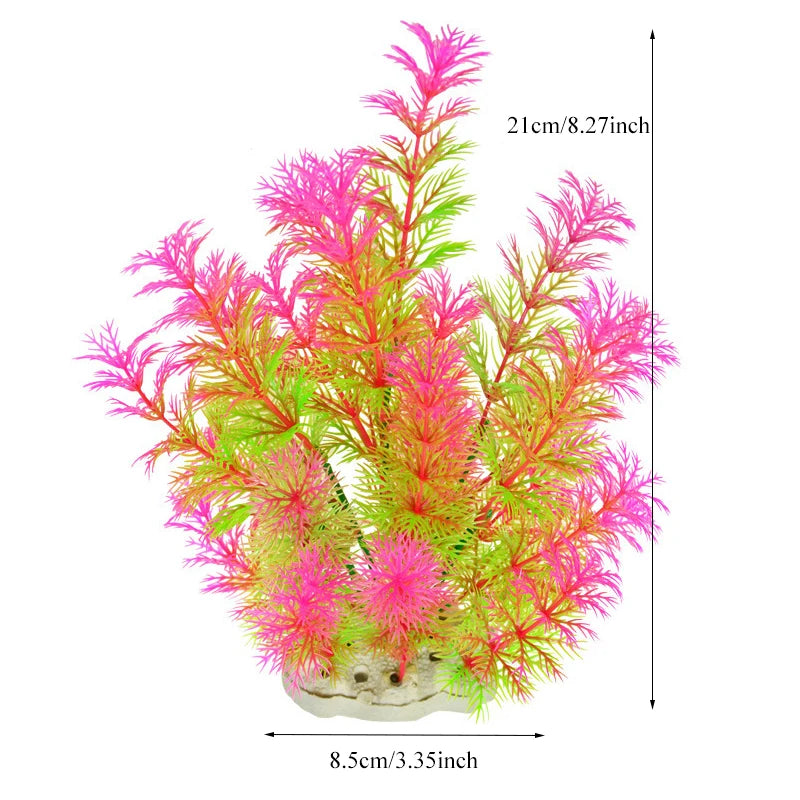 Plantes artificielles décoratives pour aquarium, herbe aquatique en plastique pour décorations d'aquarium, accessoires pour aquarium, plantas acuario