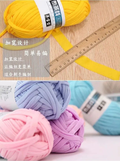 Fil épais de 100g, tissu coloré Super doux, bande de fil pour tricoter à la main, sac tissé, panier de tapis, matériel tricoté à la main, bricolage