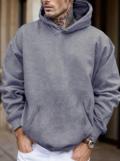 Sweat-shirt à capuche pour homme, doux et solide, confortable, avec poches en polaire, basique, chaud, Streetwear, décontracté, ample, unisexe, automne
