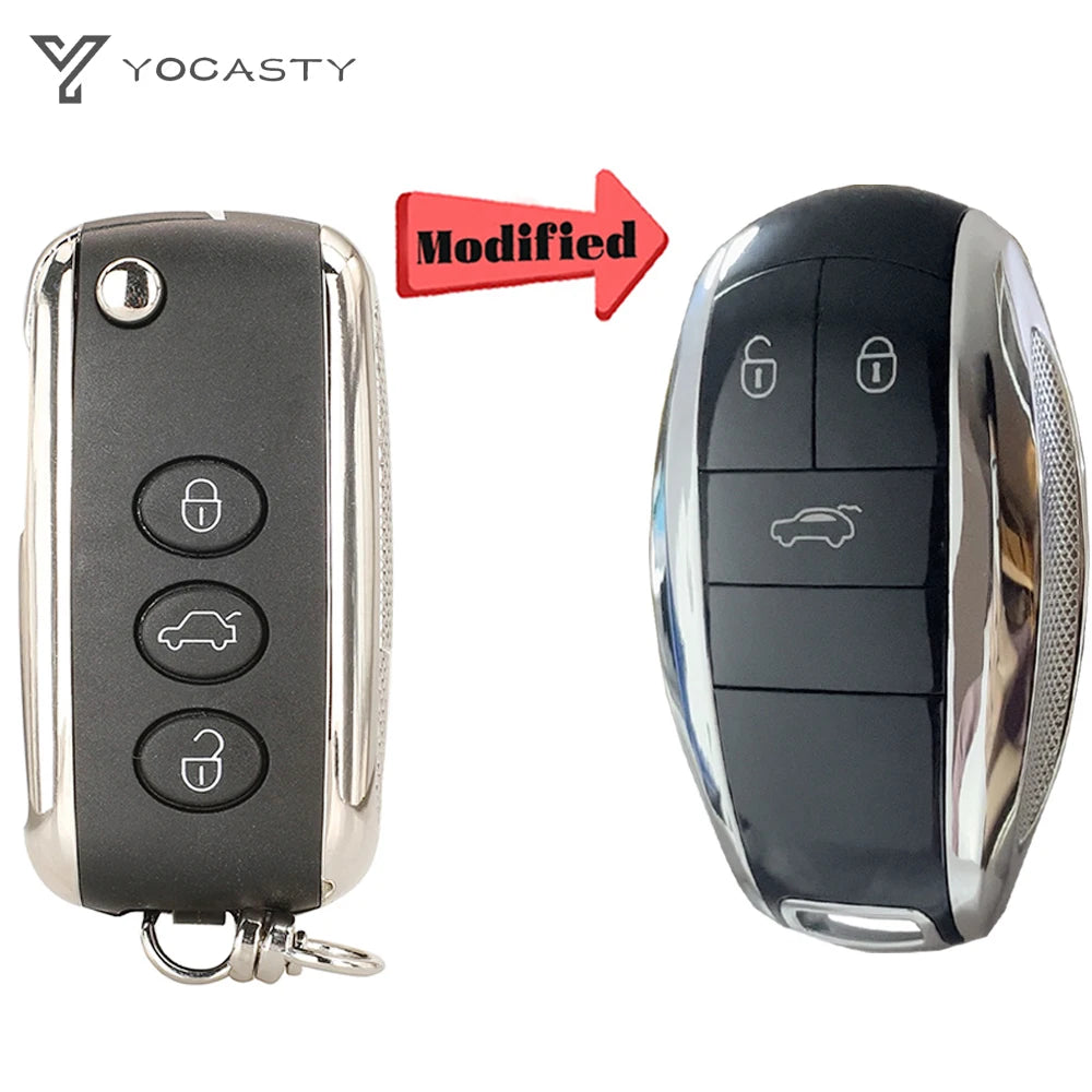 YOCASTY pliant rabat clé à distance de voiture coque housse pour Bentley Mulsanne Continental Hurtling GT volant Spur KR55WK45032
